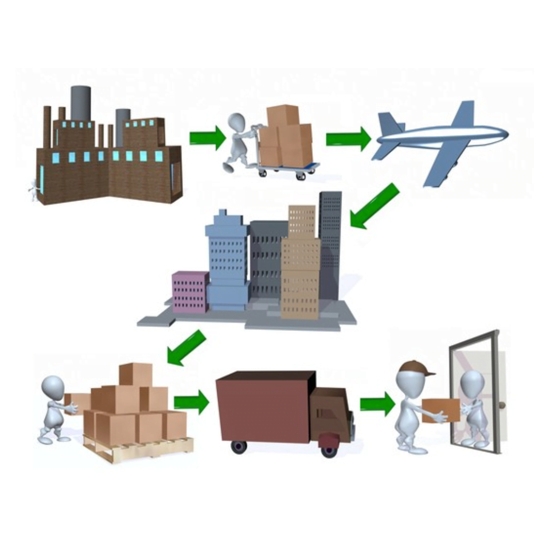 Import handlers. Supply Chain. Supply. Distributions Illustrator.
